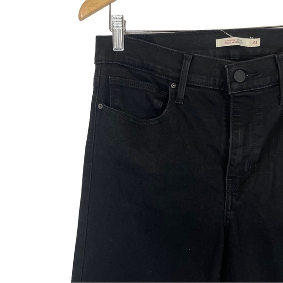 Levis Black Sliming Straight Leg Mid-Rise Stretch Denim 5 Pocket Jeans D… - Picture 4 of 16